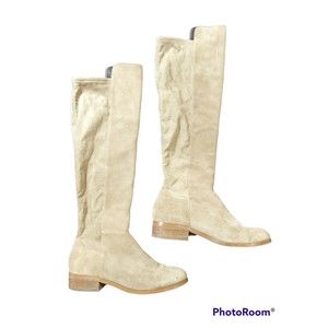 Sole Society knee high boots sz 8 cow suede leather shoes taupe brown tan tall